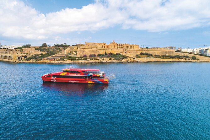 Best of Gozo and Comino from Malta - Cruising north on the red catamaran