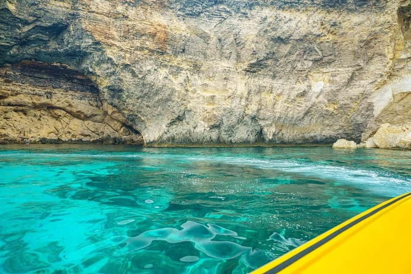 Blue Lagoon:Malta Crystal Lagoon, Comino,Private Speedboat - Santa Maria Caves and Comino’s coast