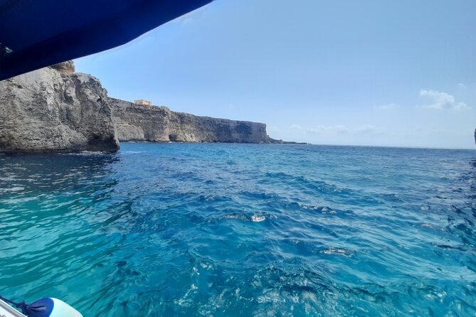 Boat Charters Blue lagoon, Crystal Lagoon, Comino, Malta 4hr trip - Crystal Lagoon, caves, and cliff scenery