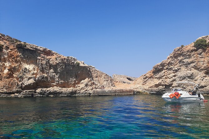 Boat Charters Blue lagoon, Crystal Lagoon, Comino, Malta 4hr trip - Santa Maria Caves and the final bays