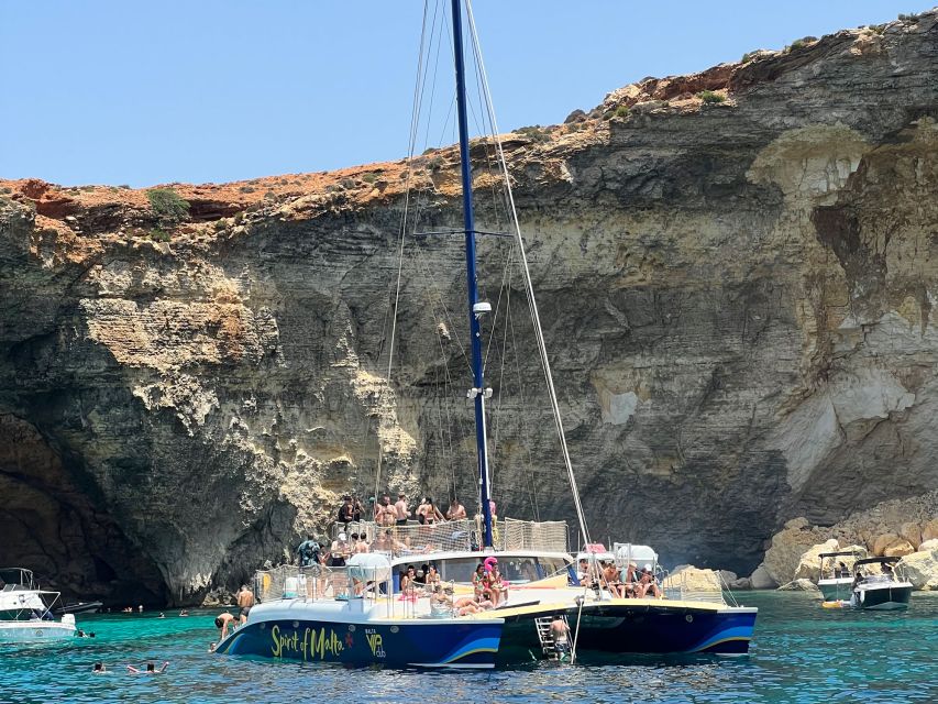 Comino: Blue Lagoon Catamaran Cruise with Lunch and Open Bar - Crystal Lagoon and changing sea conditions