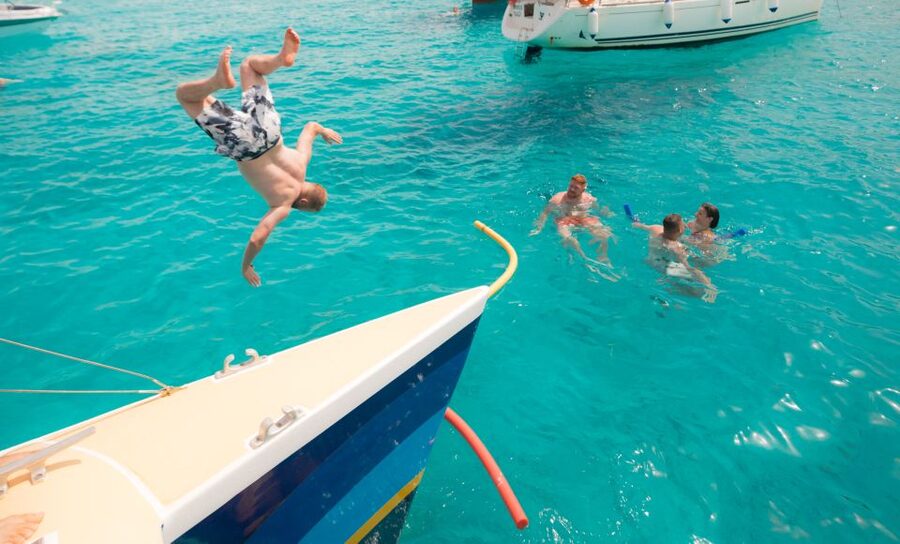 Comino: Blue Lagoon Catamaran Cruise with Lunch and Open Bar - Buffet lunch with cold cuts, salads, and bread