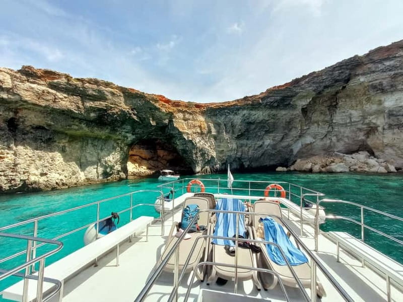 Comino Blue Lagoon & Crystal Lagoon - 3 Bay Cruise - Santa Maria Caves add sightseeing on the return