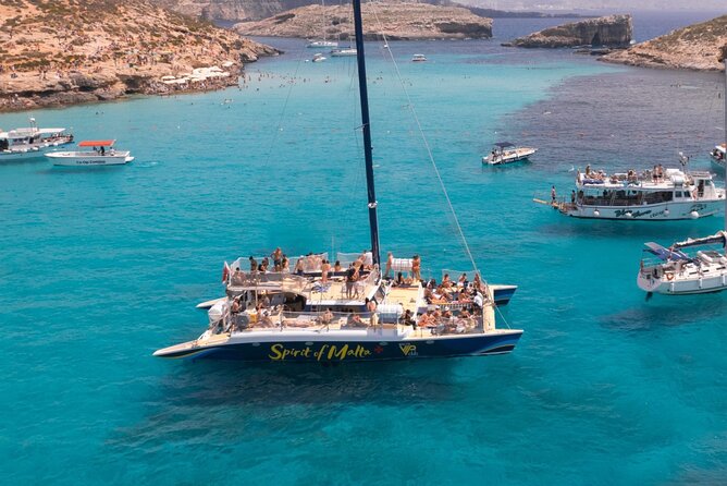 Comino Blue Lagoon Prime Catamaran Tour with All Inclusive - Leaving Sliema for Comino