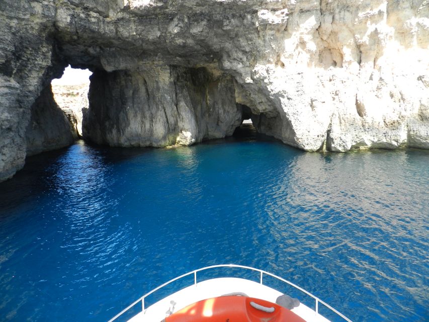 From Sliema: Comino, Crystal Lagoon, and Blue Lagoon Cruise - Comino caves on the way back