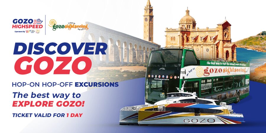 From Valetta: Catamaran Tour with Hop-On, Hop-Off Gozo Tour - From Valletta Grand Harbour to Mgarr in 45 minutes