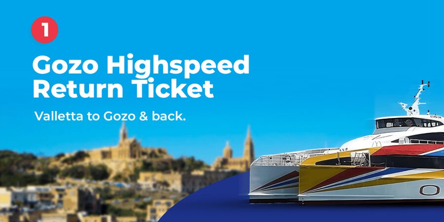 From Valetta: Catamaran Tour with Hop-On, Hop-Off Gozo Tour - Boarding the open-top bus at Mgarr