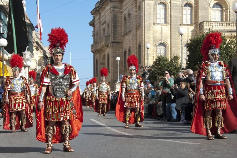Good Friday Easter Procession with Commentary and Transport - Watching the statues, actors, and band