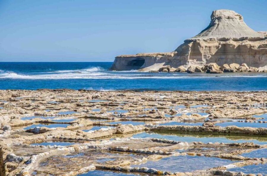 Gozo Full Day visiting Ggantija Temples, Salt Pans & Dwejra - Marsalforn’s bays and salt pans by trackless train