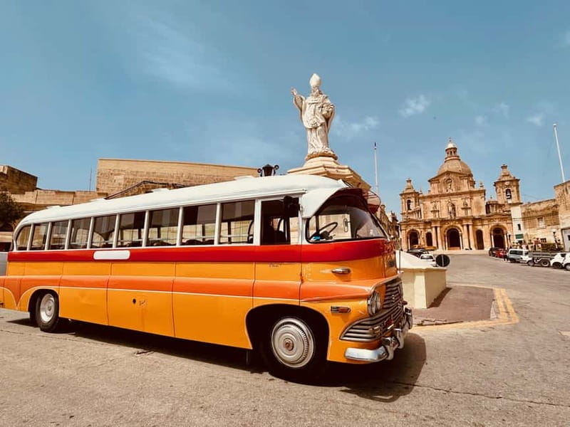 Malta: 5 hr Vintage Bus Tour - Mdina & Blue Grotto inc. food - A vintage bus route across Malta