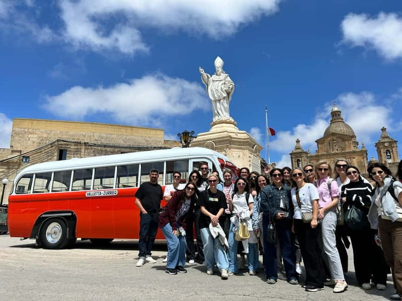 Malta: 5 hr Vintage Bus Tour - Mdina & Blue Grotto inc. food - Marsaxlokk, Malta’s colorful fishing harbor