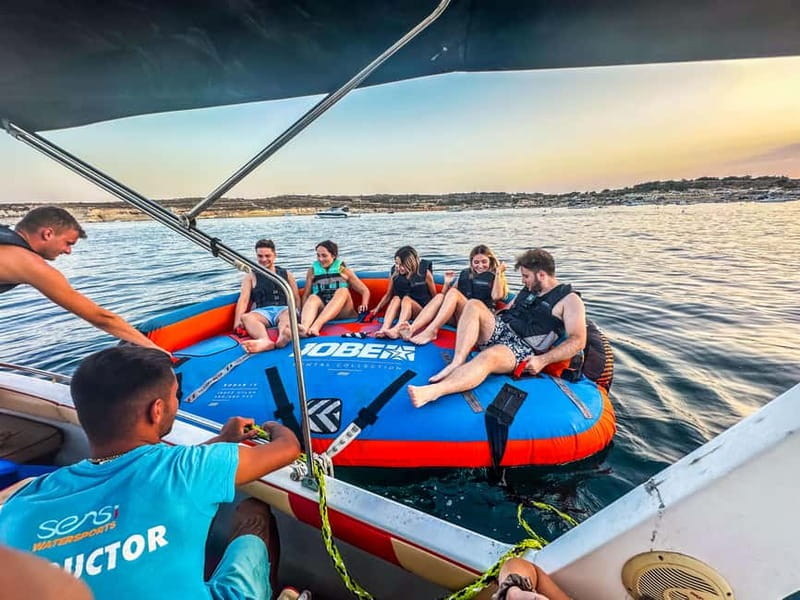 Malta: Crazy Sofa Ride Experience - The southern coast from behind a speedboat