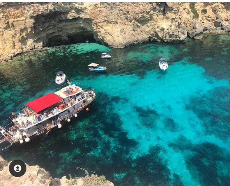 Malta: Gozo Comino and Blue Lagoon Boat Tour with Swim Stop - Blue Lagoon: beautiful water, crowded shore