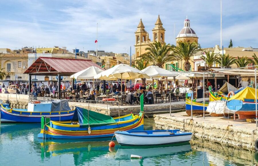 Malta: Marsaxlokk, Blue Grotto, and Qrendi Guided Tour - Marsaxlokk and the painted luzzu boats