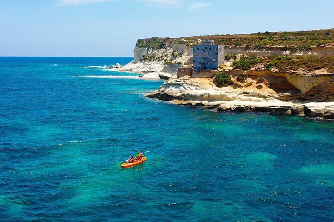 Malta: Ultimate Kayak Adventure - Starting beneath Sensi Lido Beach in St Thomas Bay