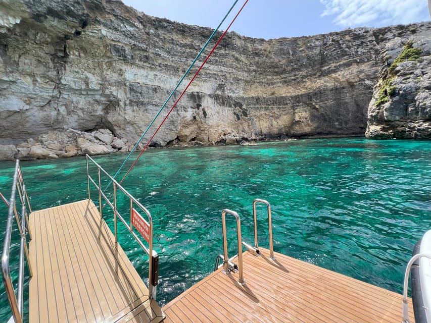 Mellieha: Comino, Crystal & Blue Lagoon 2 Bay Evening Cruise - Boarding at Marfa Bay and meeting the Pegasus
