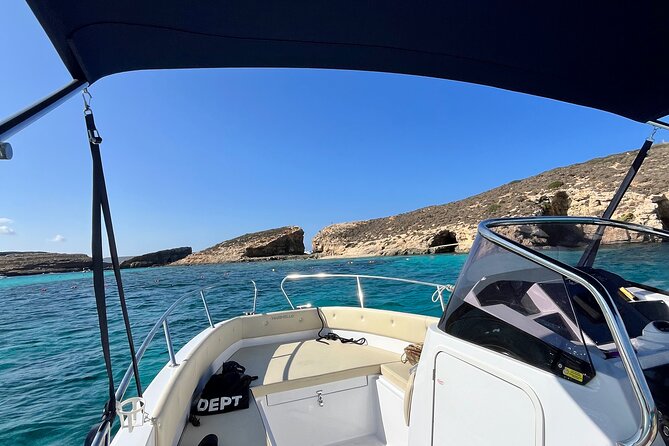 Private speed boat trip to Comino, Blue Lagoon and Caves - Crystal Lagoon: the quieter first swim