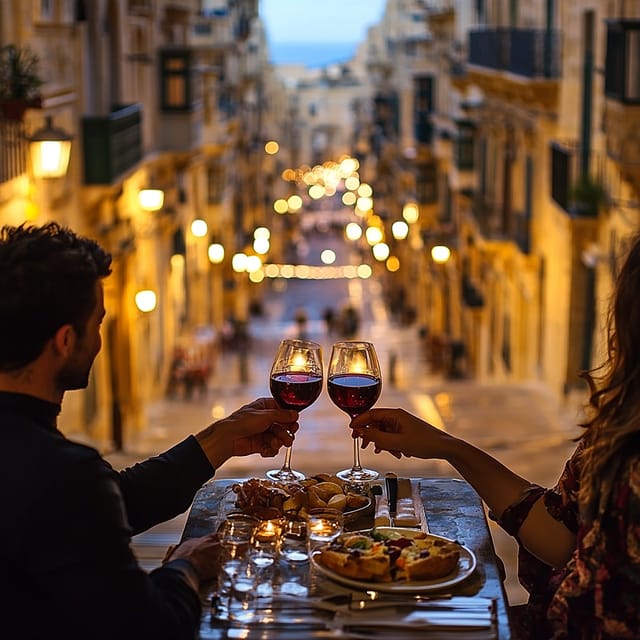Romantic Italian Cuisine Dinner in Valletta - One bottle of wine for every couple