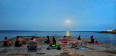 Beach Yoga Class with Swimming