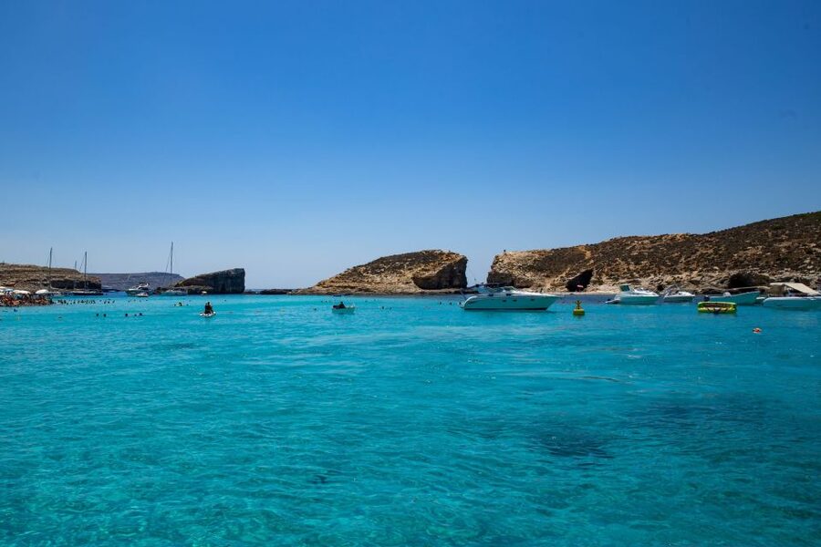 St Paul's Bay: Comino, Blue Lagoon, Gozo, & Caves Boat Tour - One hour at Comino’s Blue Lagoon